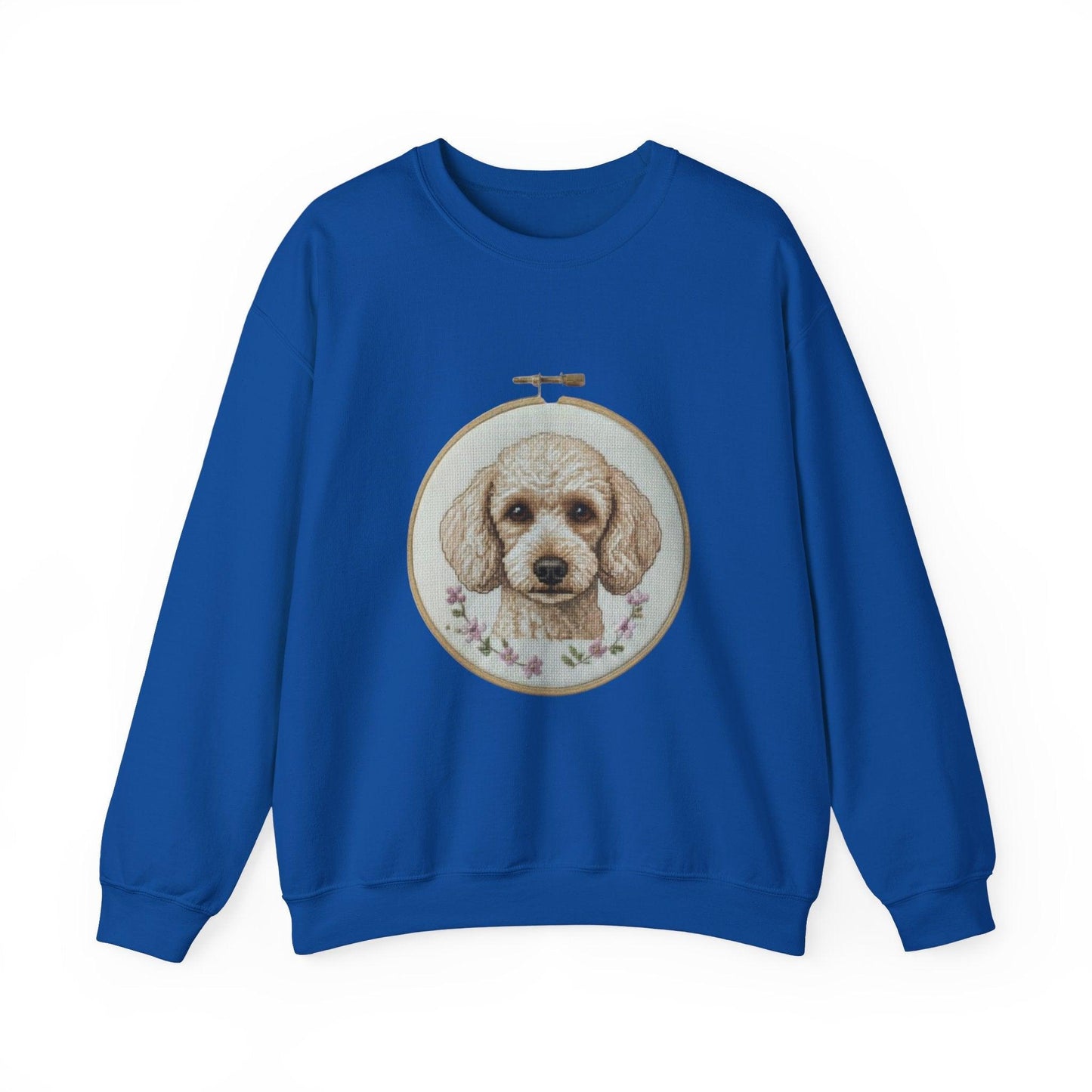 Vintage Embroidery Poodle Portrait sweatshirt | Dog Hoop Art