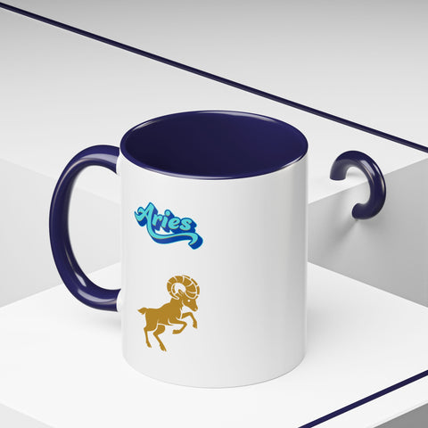 'Aries' Zodiac Accent Coffee Mug