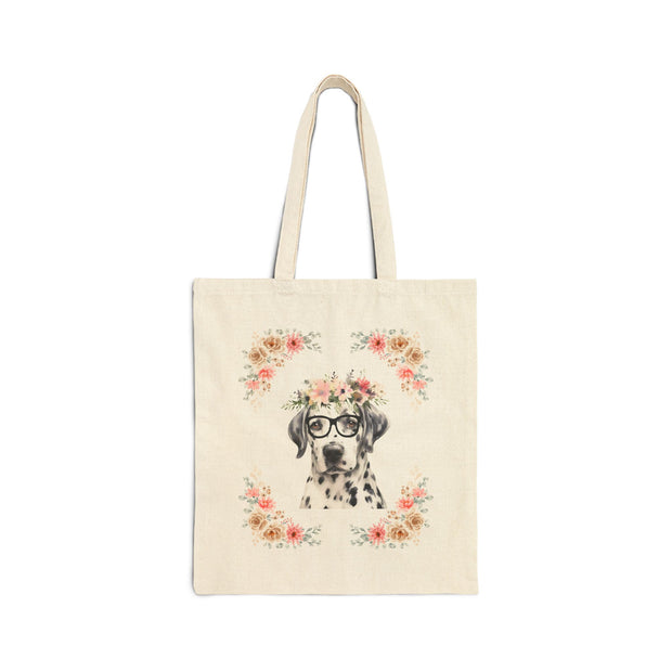 Geeky Goddess Dalmatian Cotton Canvas Tote Bag