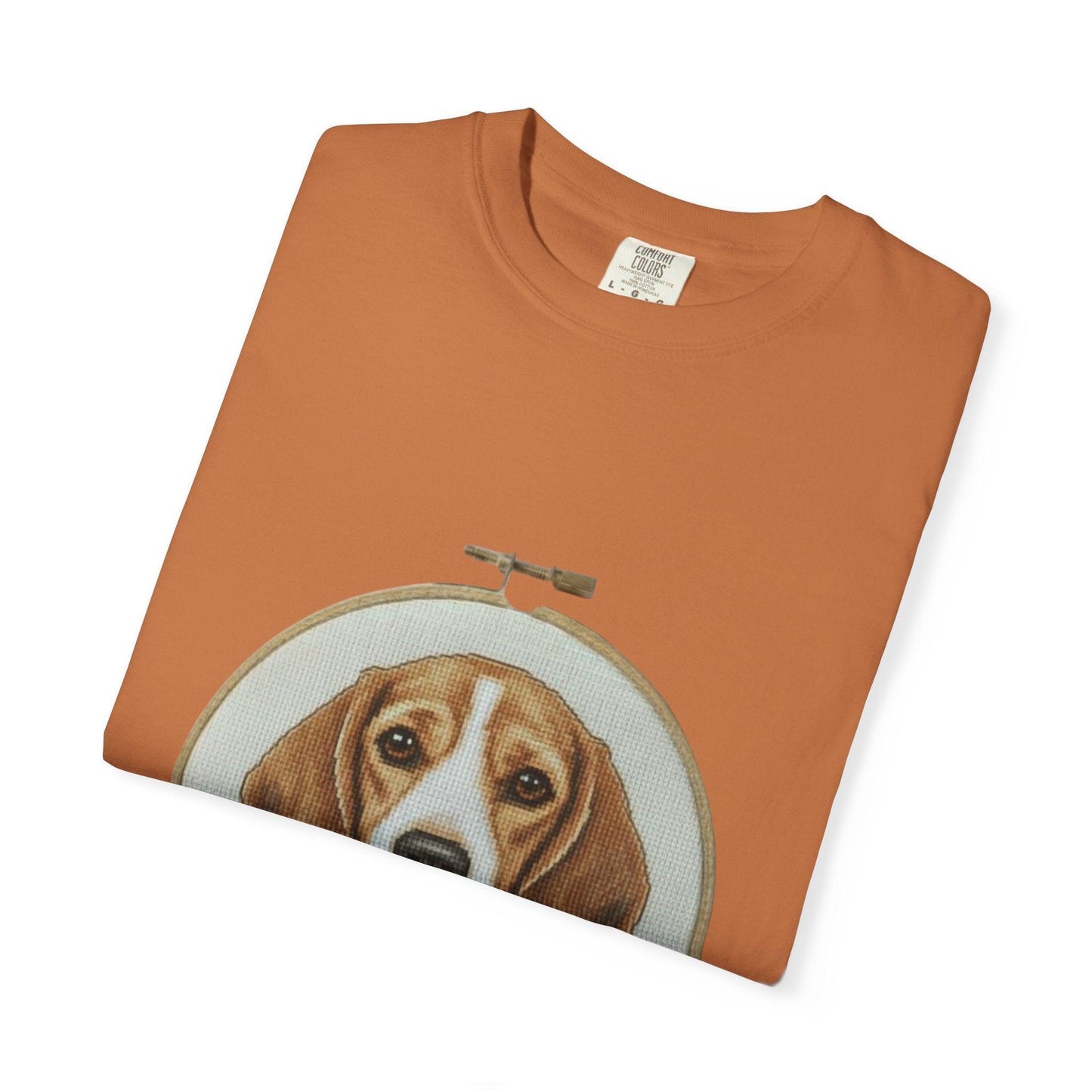 Beagle Portrait Embroidery Hoop T-shirt | Dog Art Tee