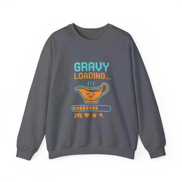 Gravy Loading Sweatshirt, Fun Unisex Crewneck, Thanksgiving Apparel, Casual Gift for Foodies, Humor Sweatshirt