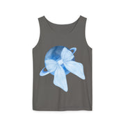 Blue Saturn Wrapped In Blue Bow Unisex Tank Top