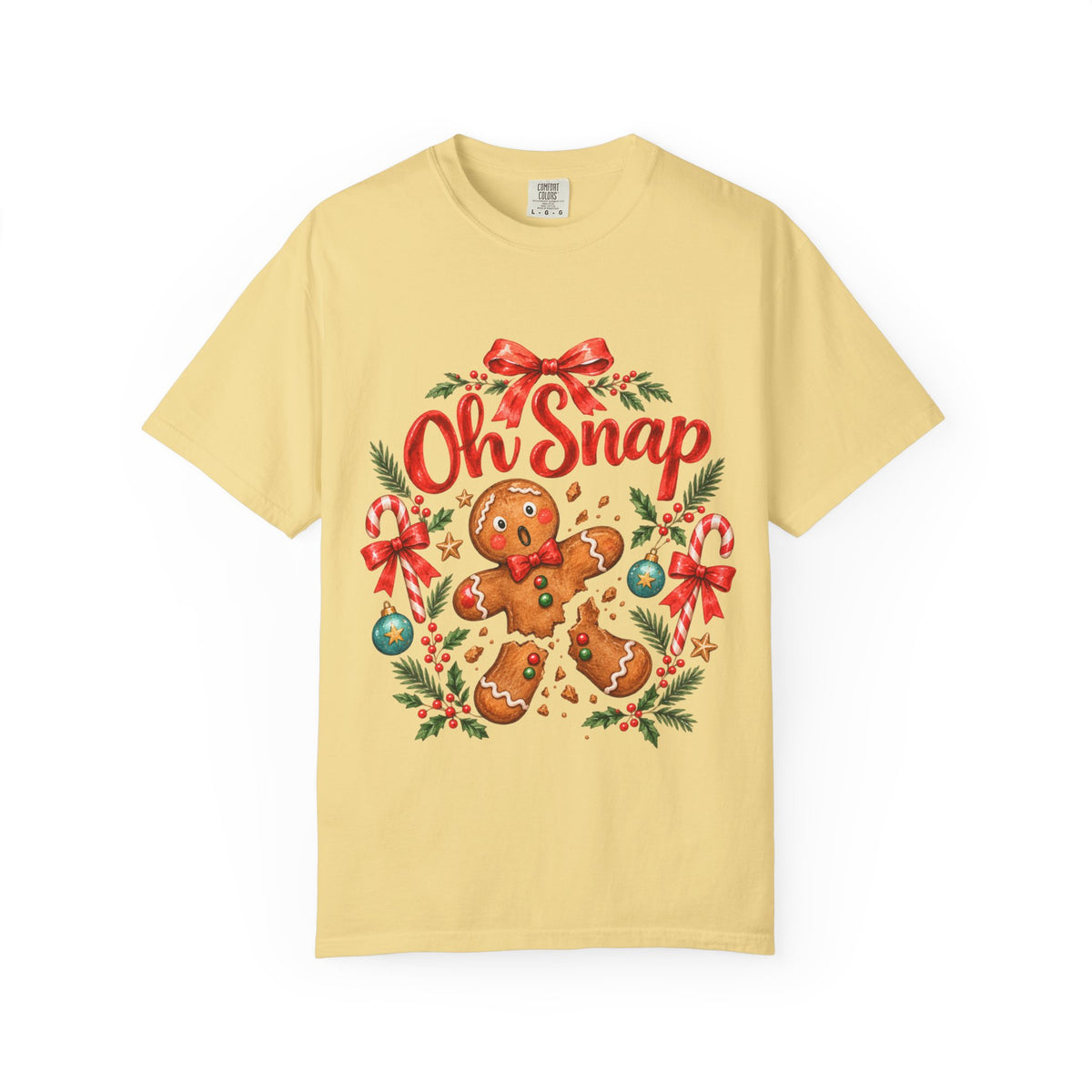 Oh Snap Gingerbread Man T-Shirt | Christmas Cookie Holiday Tee
