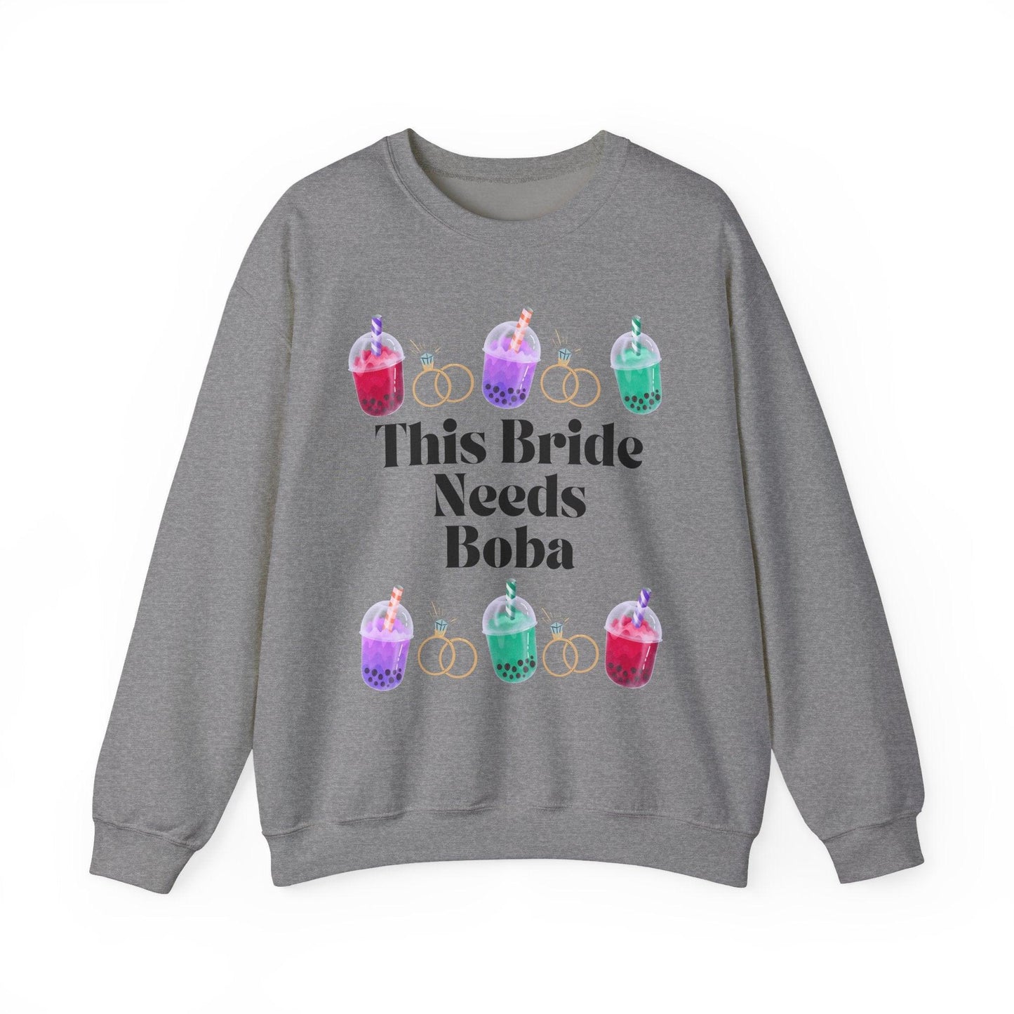 'This Bride Needs Boba' Unisex Crewneck Sweatshirt