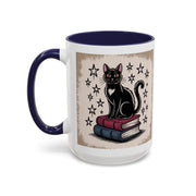 Cat and Book Lover's Accent Coffee Mug