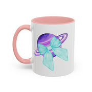 Purple Saturn Wrapped In A Bow Accent Coffee Mug