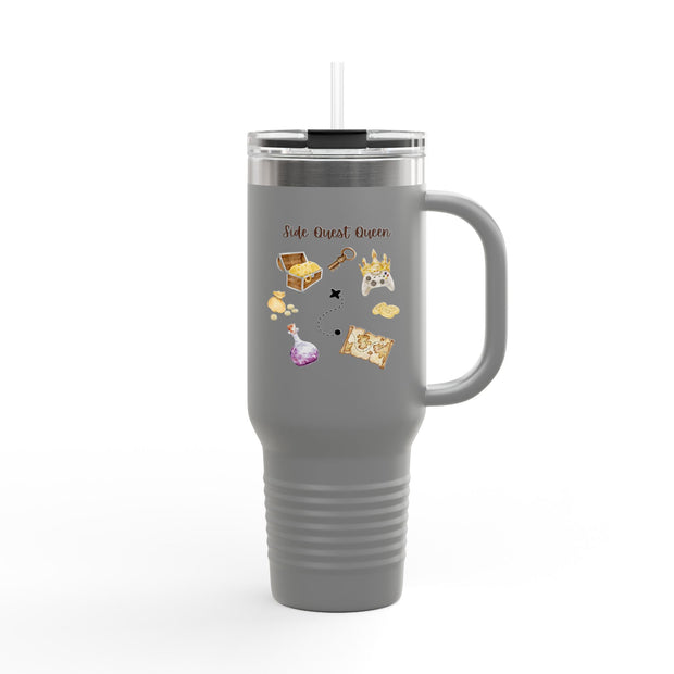 'Side Quest Queen' Insulated Travel Mug, 40oz
