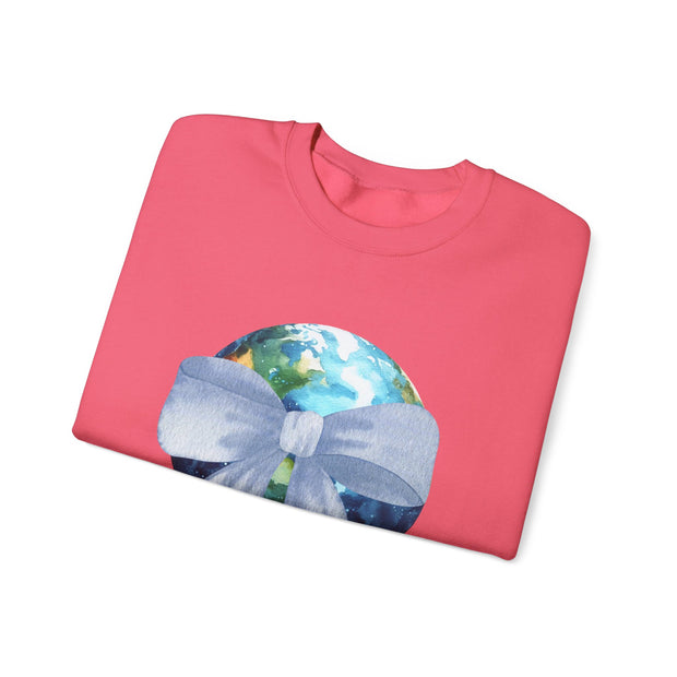 Earth Wrapped In A Bow Unisex Crewneck Sweatshirt