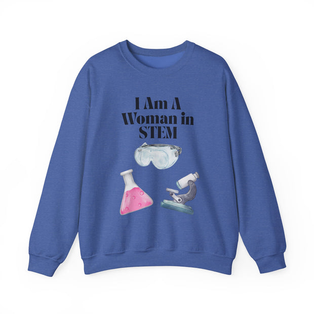'I Am A Woman In STEM' Scientist Unisex Crewneck Sweatshirt