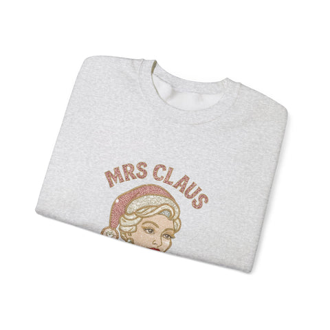 Mrs Claus Glam Squad Sweatshirt | Retro Mrs. Claus Illustration, Christmas Holiday Crewneck