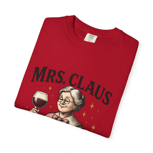 Mrs. Claus Wine Club T-Shirt, Fun Christmas Tee, Holiday Humor Shirt, Unique Gift for Wine Lovers, Mrs Claus Wine Lover Apparel