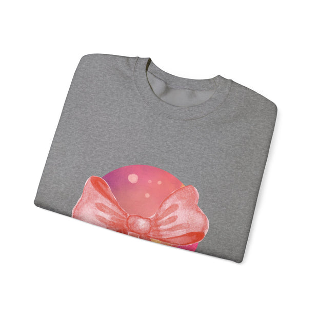 Pink/Yellow Planet Wrapped In A Bow Unisex Crewneck Sweatshirt