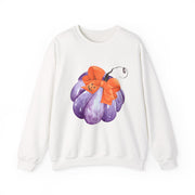 Purple Pumpkin Wrapped In A Bow Unisex Crewneck Sweatshirt