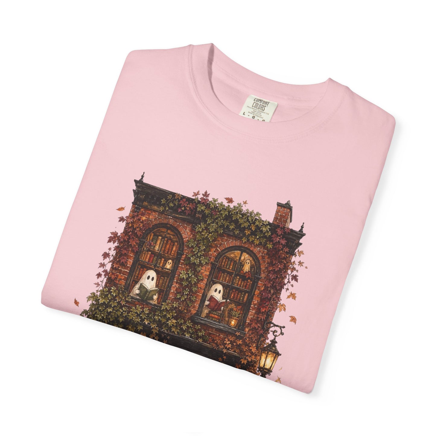 Haunted Bookstore T-Shirt, Cozy Book Lover Halloween Shirt, Ghost Library Tee, Dark Academia Fall Graphic, Spooky Reader Gift