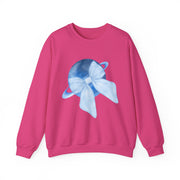 Blue Saturn Wrapped In A Blue Bow Unisex Crewneck Sweatshirt