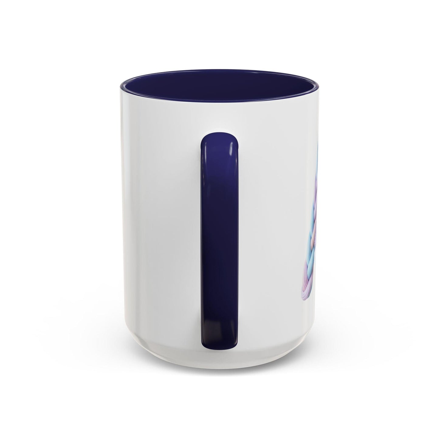 Minimalist Embroidery Typography Accent Coffee Mug | Pastel Thread Design