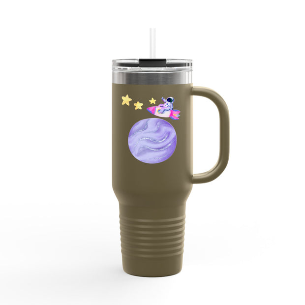 Astronaut Taking Off In Space Insulated Travel Mug, 40oz
