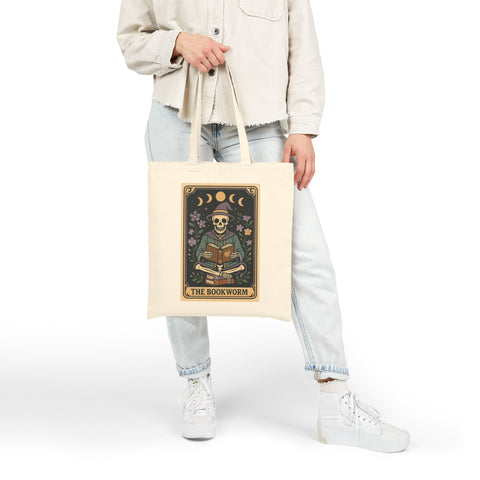 'The Bookworm' Tarot Card Cotton Canvas Tote Bag