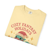 Cozy Fantasy Holidays Tee, Unisex Christmas T-shirt, Cute Dragon Apparel, Holiday Gift, Festive Graphic Tee