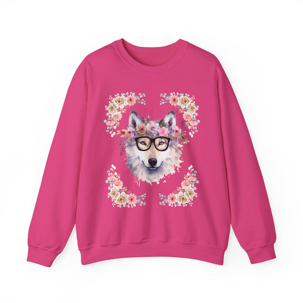 Geeky Goddess Wolf Unisex Crewneck Sweatshirt