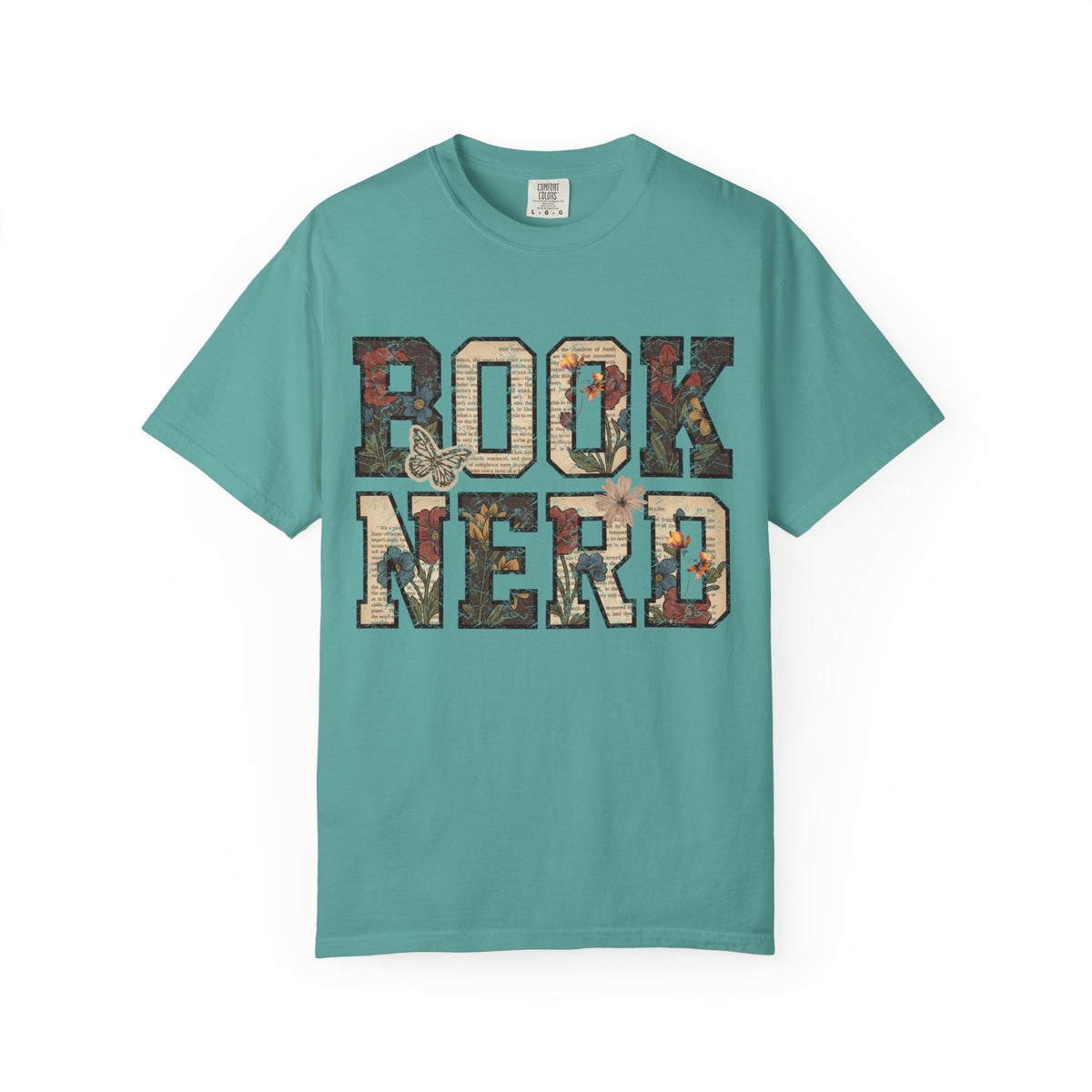 Book Nerd T-Shirt | Vintage Collage Lettering, Reading Lover Tee