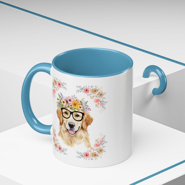 Geeky Goddess Golden Retriever Accent Coffee Mug