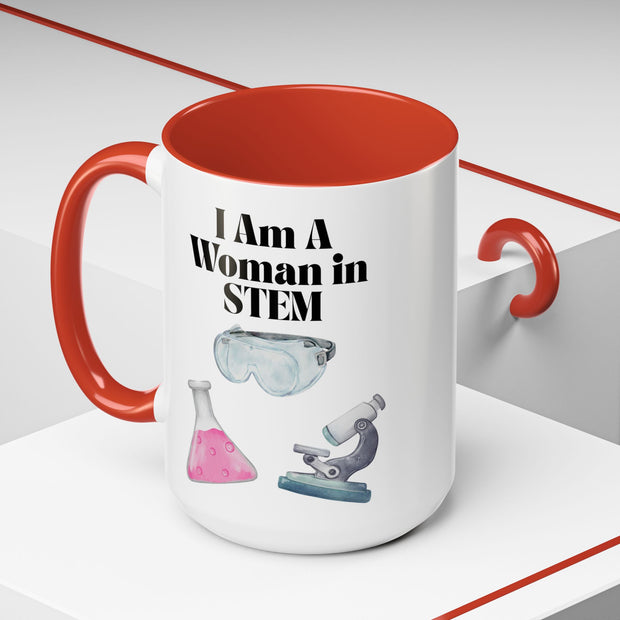 'I Am A Woman In STEM' Scientist Accent Coffee Mug