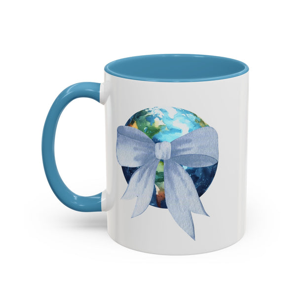Earth Wrapped In A Bow Accent Coffee Mug
