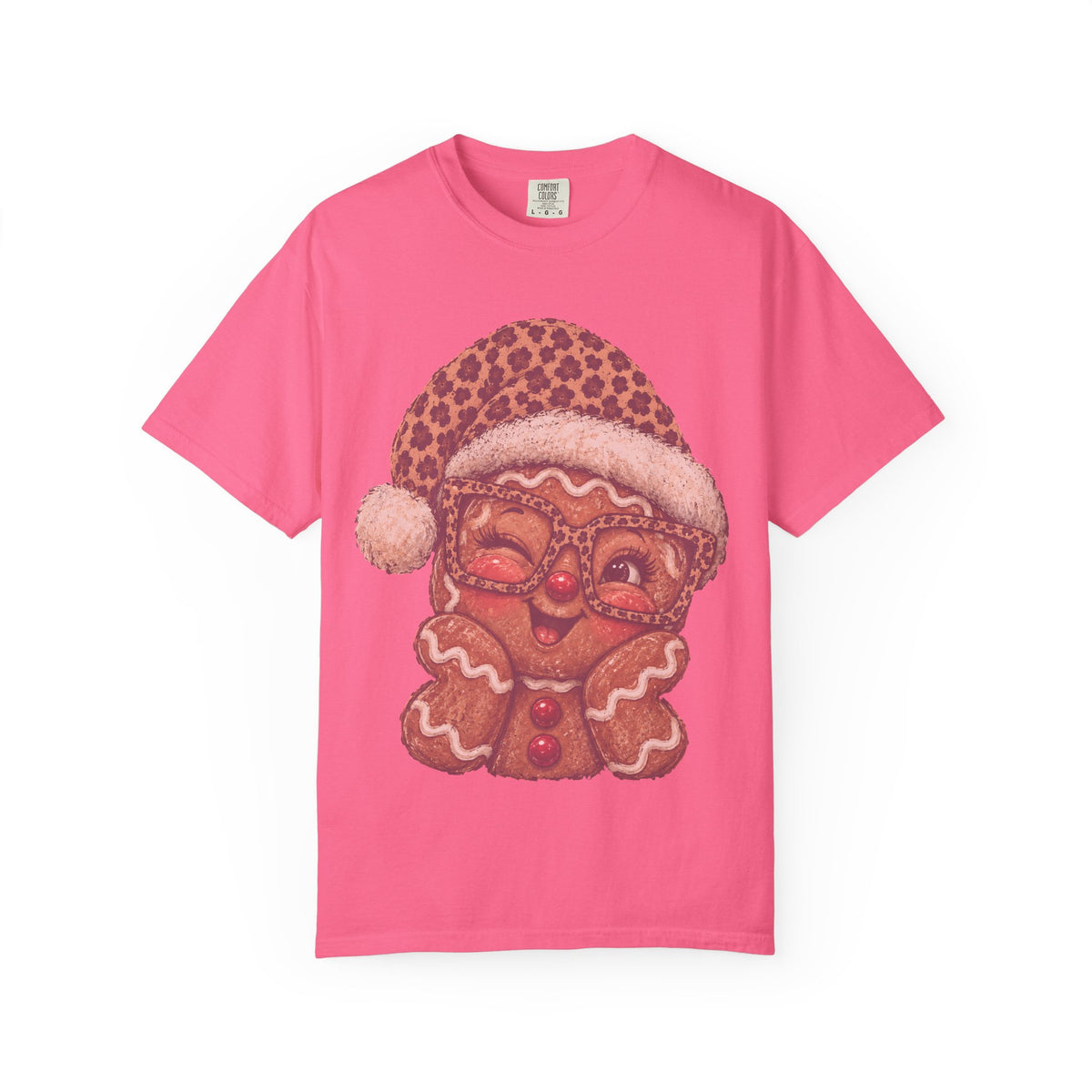 Gingerbread Christmas Shirt, Leopard Gingerbread Tee, Cute Christmas T-Shirt, Retro Holiday Shirt, Gingerbread Lover Gift for Her
