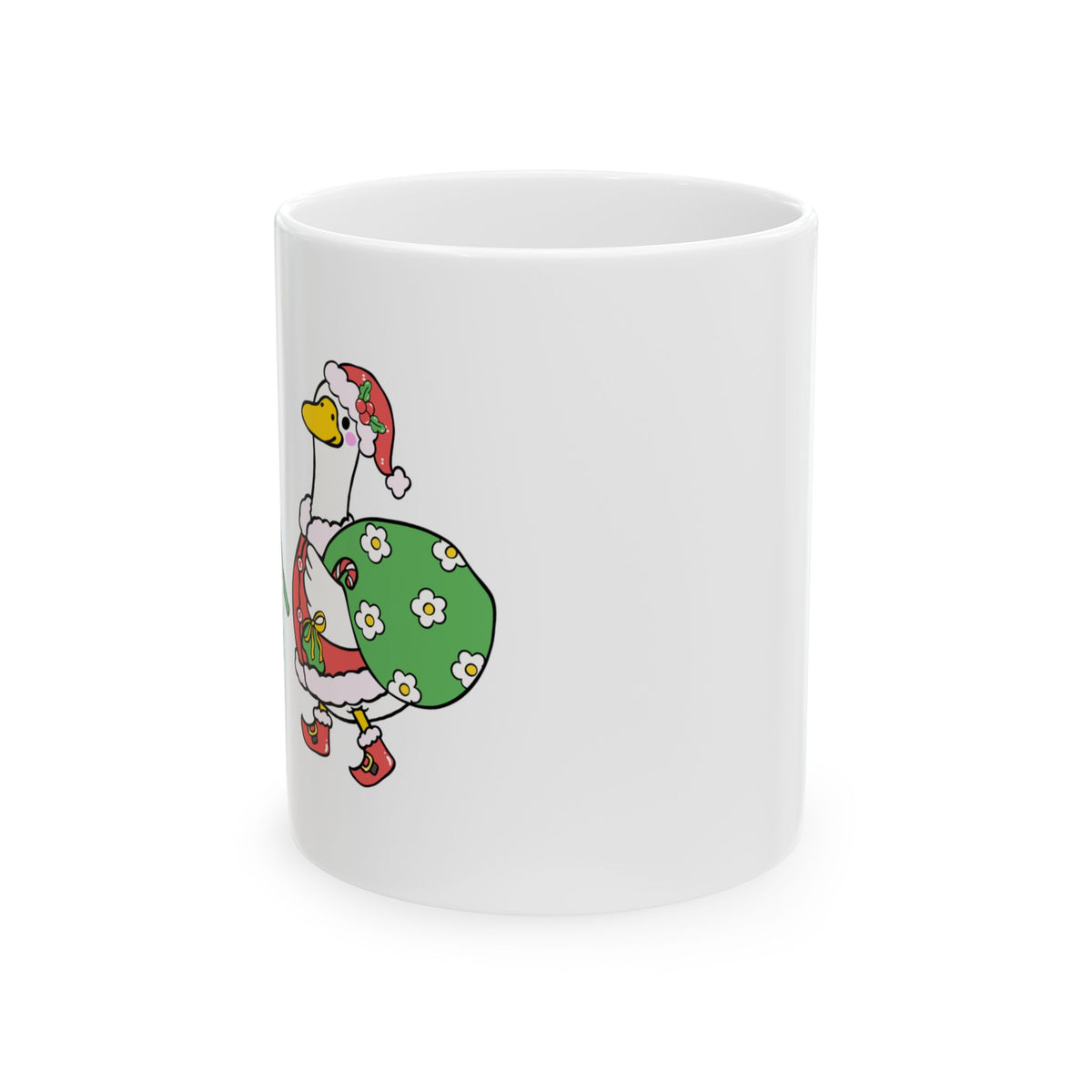 Christmas Duck Illustration Mug | Ceramic Coffee Cup