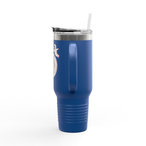 Astronaut Flying To The Moon Insulated Travel Mug, 40oz