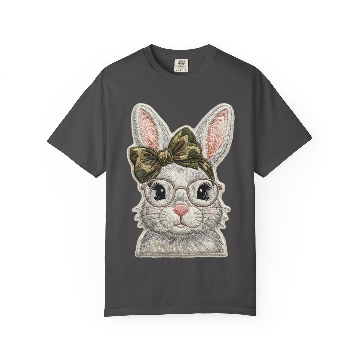 Hipster Bunny Illustration T-Shirt | Bunny with Glasses and Bow