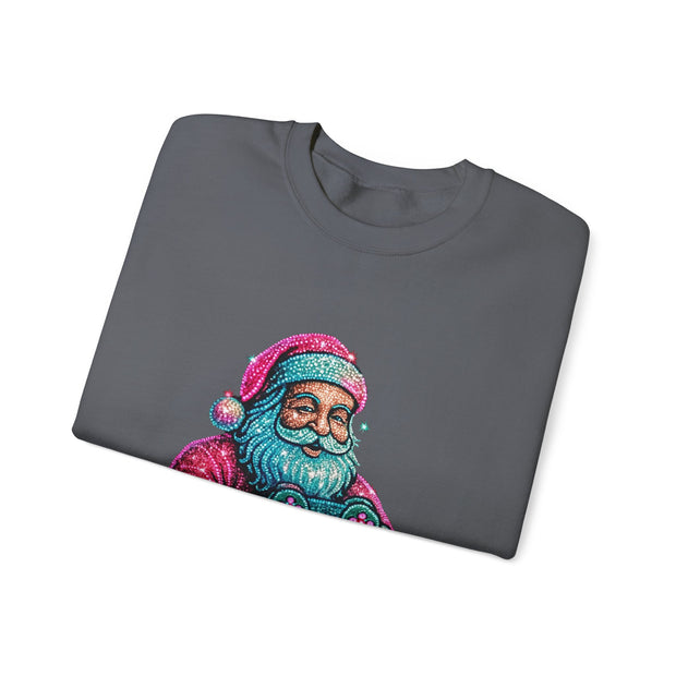 Santa with Game Controller Crewneck, Stay Merry Game On Holiday Sweatshirt