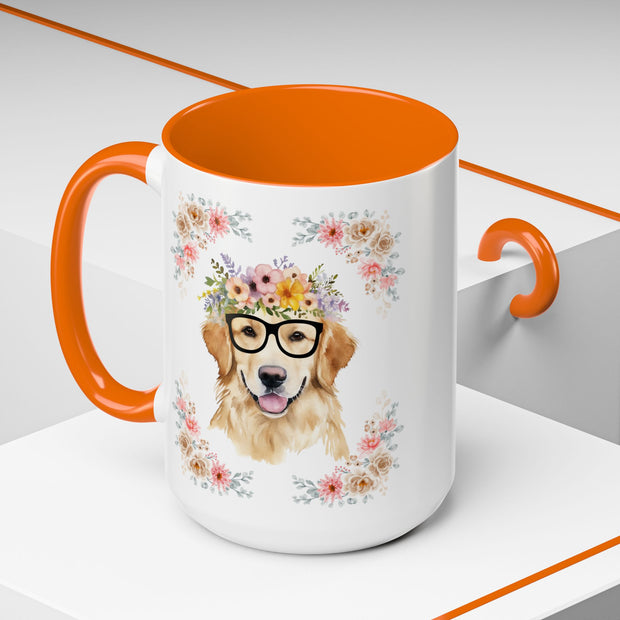 Geeky Goddess Golden Retriever Accent Coffee Mug
