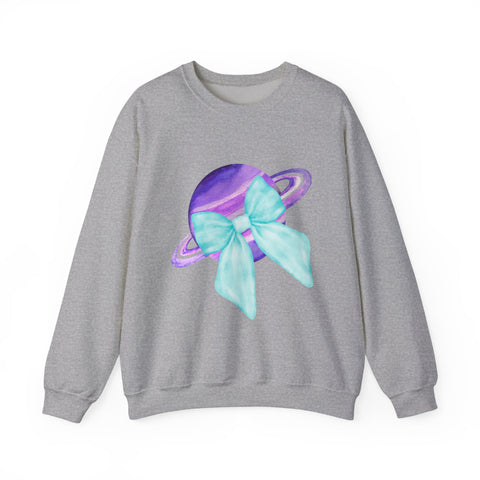 Purple Saturn Wrapped In A Bow Sweatshirt