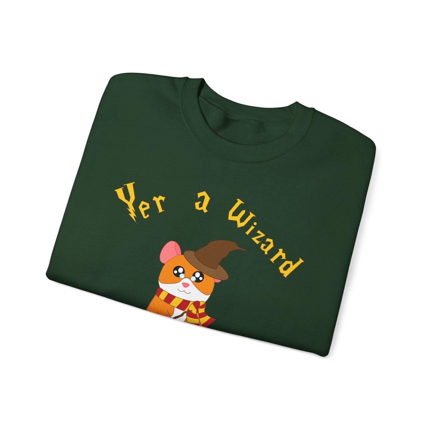 Hammy Wizard Illustration Sweatshirt | Cute Hamster Wizard Crewneck