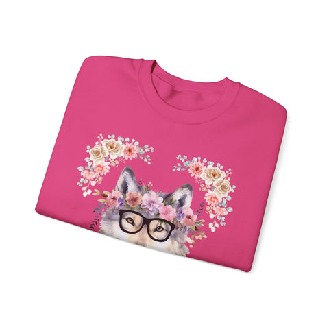 Geeky Goddess Wolf Unisex Crewneck Sweatshirt