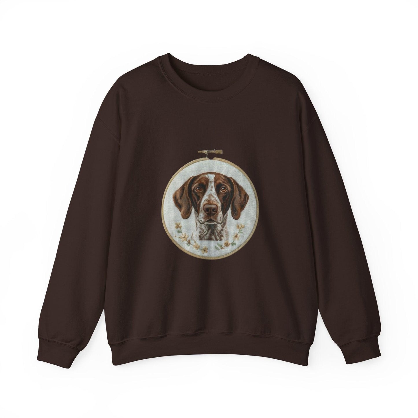 German Pointer Portrait sweatshirt | Dog Head Embroidery Hoop Design