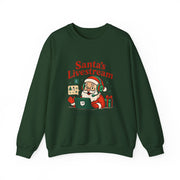 Cozy Christmas Crewneck Sweatshirt - Santa's Livestream Fun, Unisex Holiday Pullover, Gift for Gamers, Xmas Comfort Wear, Festive Sweatshirt