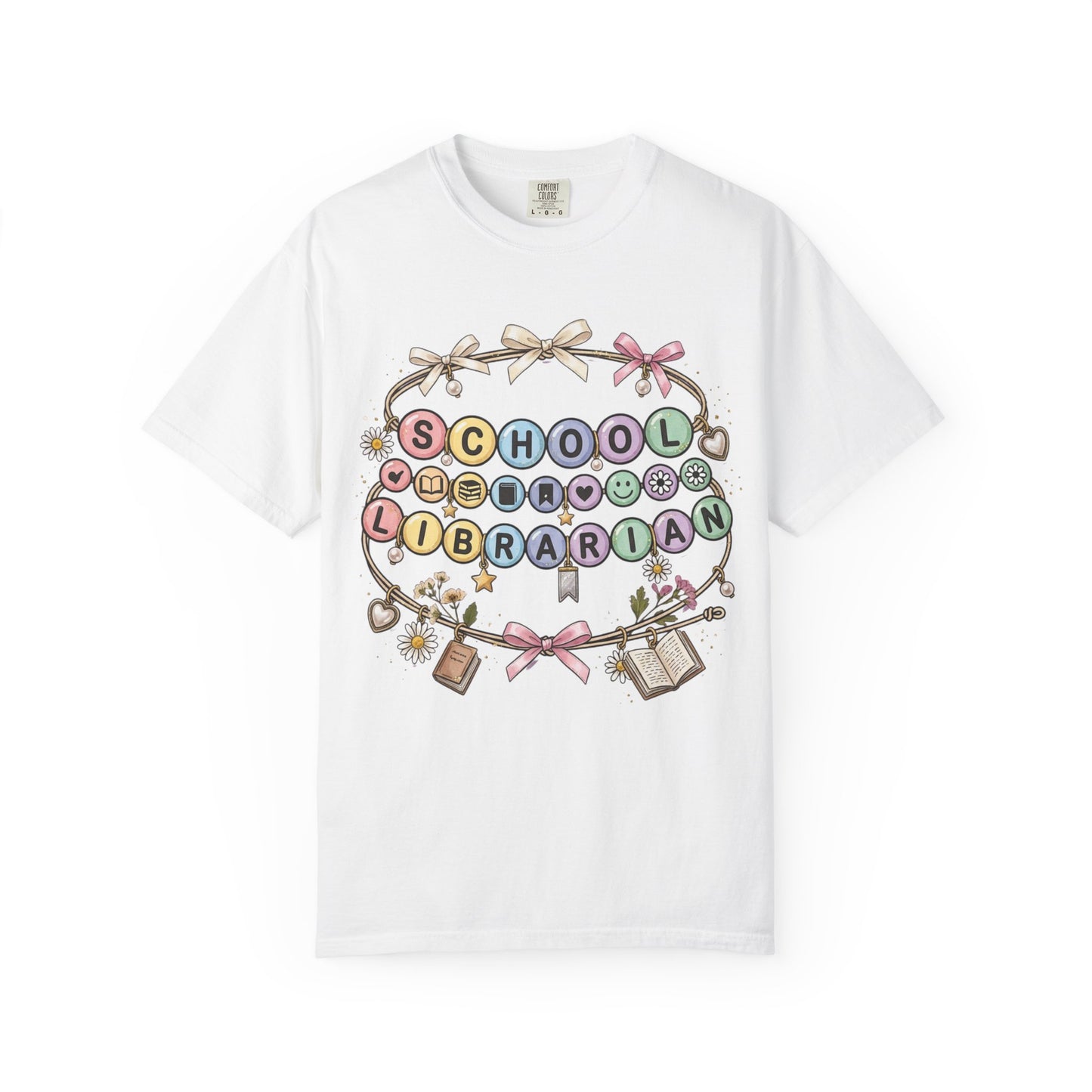 School Librarian Keys Beads T-Shirt, Librarian Graphic Tee, Library Media Specialist Shirt, Book Lover Teacher Gift, Back to School Tee