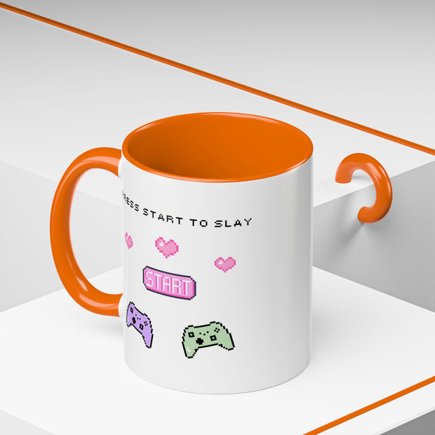 'Press Start To Slay' Accent Coffee Mug