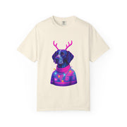 Neon Reindeer German Shorthaired Pointer T-Shirt | Festive Sweater Pup Holiday Tee