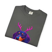 Dachshund in Reindeer Antlers T-Shirt | Christmas Sweater Lights Design