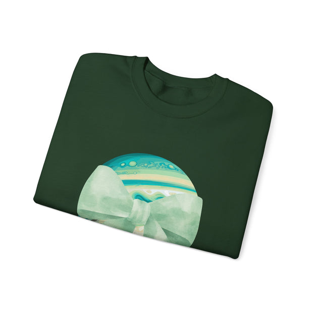 Green Planet Wrapped In A Bow Unisex Crewneck Sweatshirt