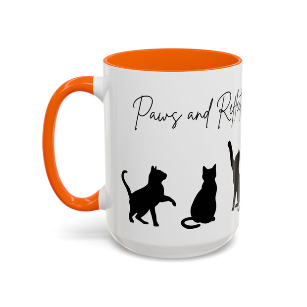 'Paws and Reflect' Cats Accent Coffee Mug