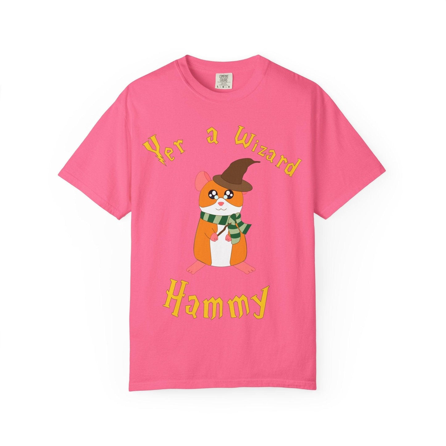 Hammy Wizard Hamster T-Shirt | Cute Wizard Hat Scarf Illustration