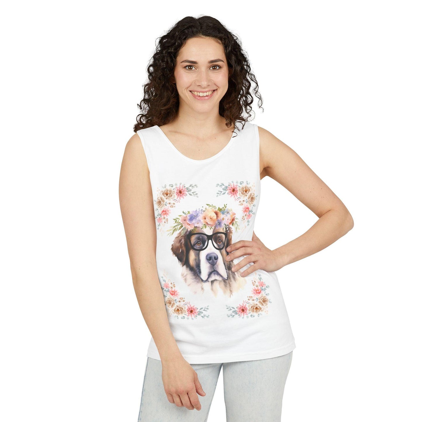 Geeky Goddess Saint Bernard Unisex Tank Top