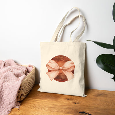 Mars Wrapped In A Bow Cotton Canvas Tote Bag