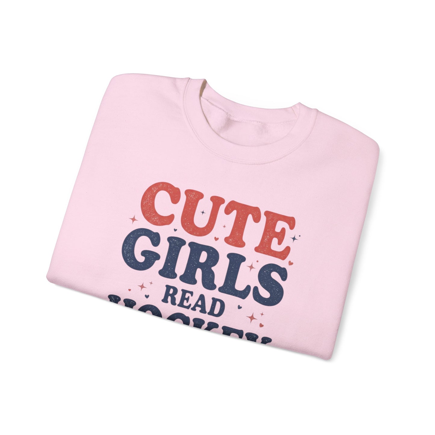 Cute Girls Read Hockey Romance Sweatshirt, Hockey Romance Booktok Crewneck, Sports Romance Reader Pullover