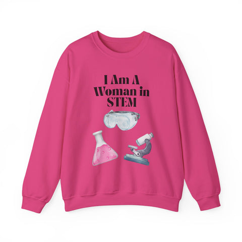 'I Am A Woman In STEM' Scientist Unisex Crewneck Sweatshirt